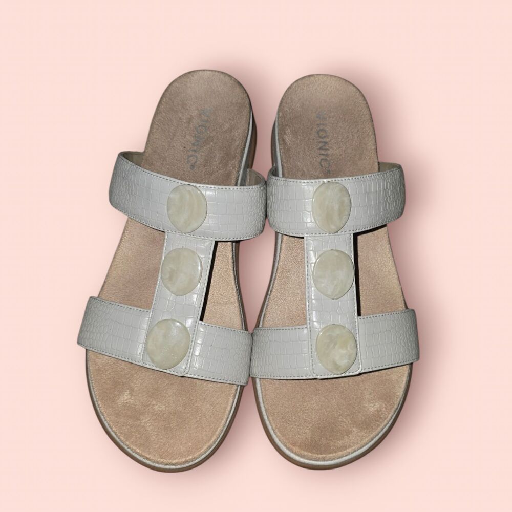 Vionic Serra Jeweled Slide Sandals Sz 9 Embellished Croc Orthotic Arch Support